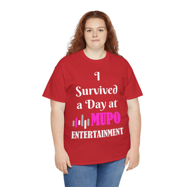 I Survived a Day at MUPO Unisex Heavy Cotton Tee