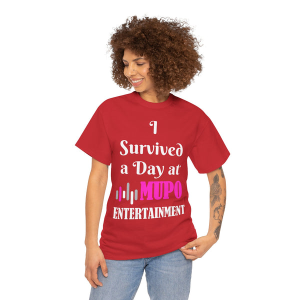 I Survived a Day at MUPO Unisex Heavy Cotton Tee
