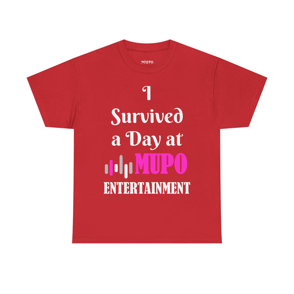I Survived a Day at MUPO Unisex Heavy Cotton Tee