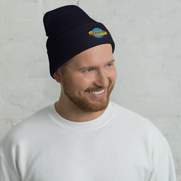 Planet 177 Embroidered Cuffed Beanie