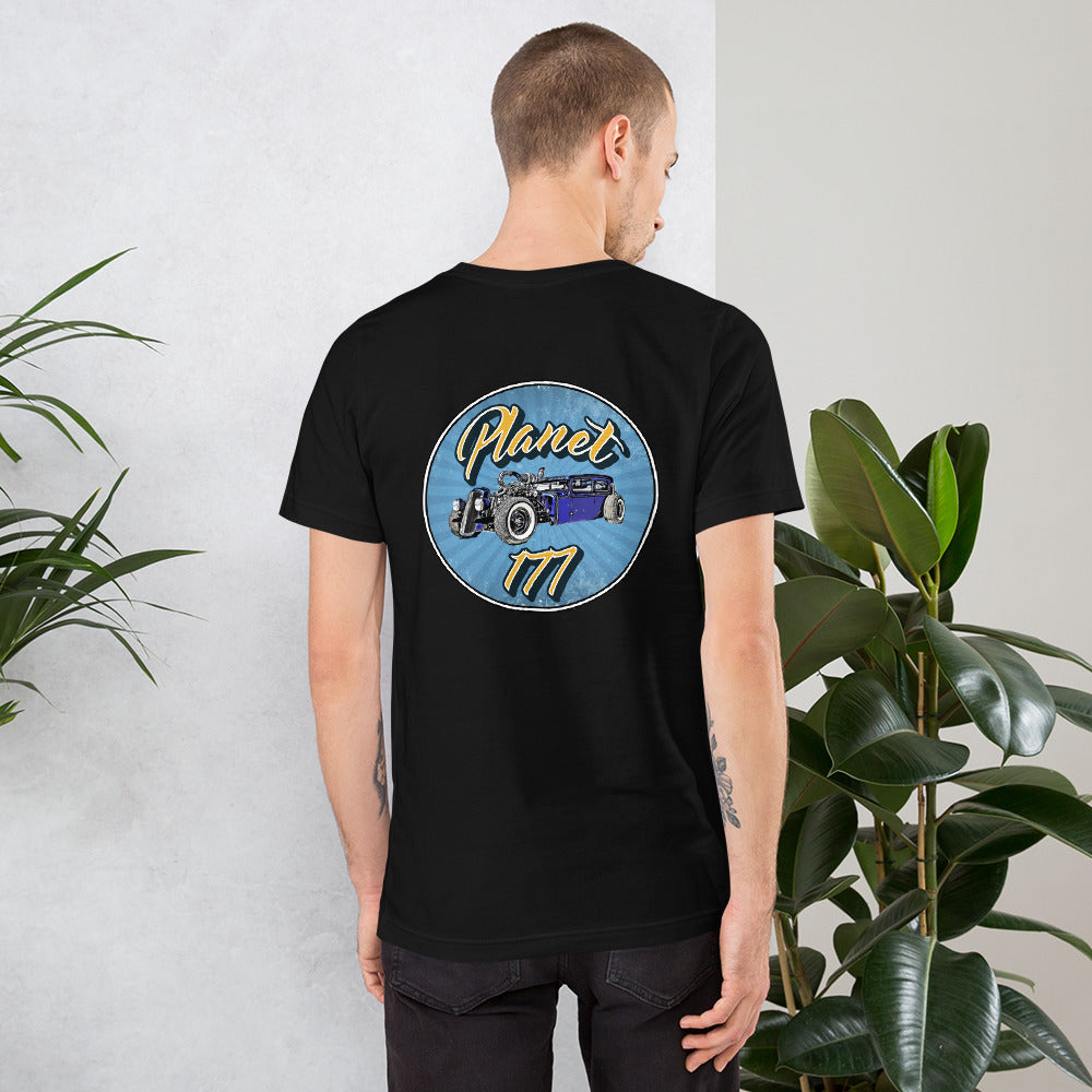 Planet 177 Long Hot Rod On Back T-Shirt